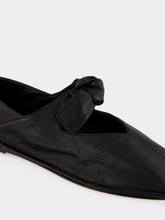 HEREU Black Llasada Front-Knot Leather Pumps