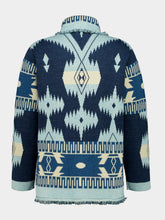 Alanui Arbour-Light Blue Icon Jacquard Cashmere Cardigan