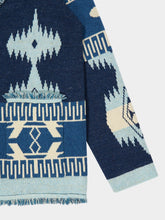 Alanui Arbour-Light Blue Icon Jacquard Cashmere Cardigan