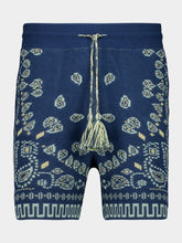 Alanui Arbour-Light Blue Cotton Piquet Bandana Bermuda Shorts