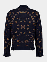 Alanui Navy Blue Bandana Jacquard Wool Blend Jacket