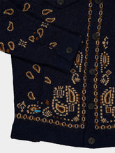 Alanui Navy Blue Bandana Jacquard Wool Blend Jacket