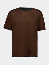 Alanui Brown Linen Casual Fit Short-Sleeve T-Shirt