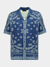 Alanui Arbour and Light Blue Cotton Piquet Bandana Shirt