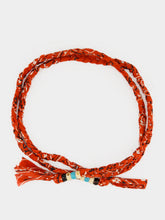 Alanui Red Hand-Woven Bandana Belt