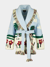Alanui Blue Casa Wool Belted Cardigan