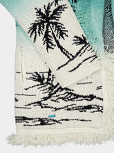 Alanui Green Wave Bloom Jacquard Cardigan