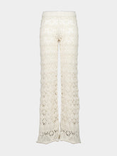 Alanui White Pearl Openwork Knit Romance Pants