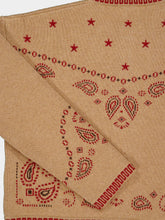 Alanui Camel Bandana Jacquard Wool Cardigan