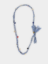 Alanui Dusty Blue Bandana Shell Necklace