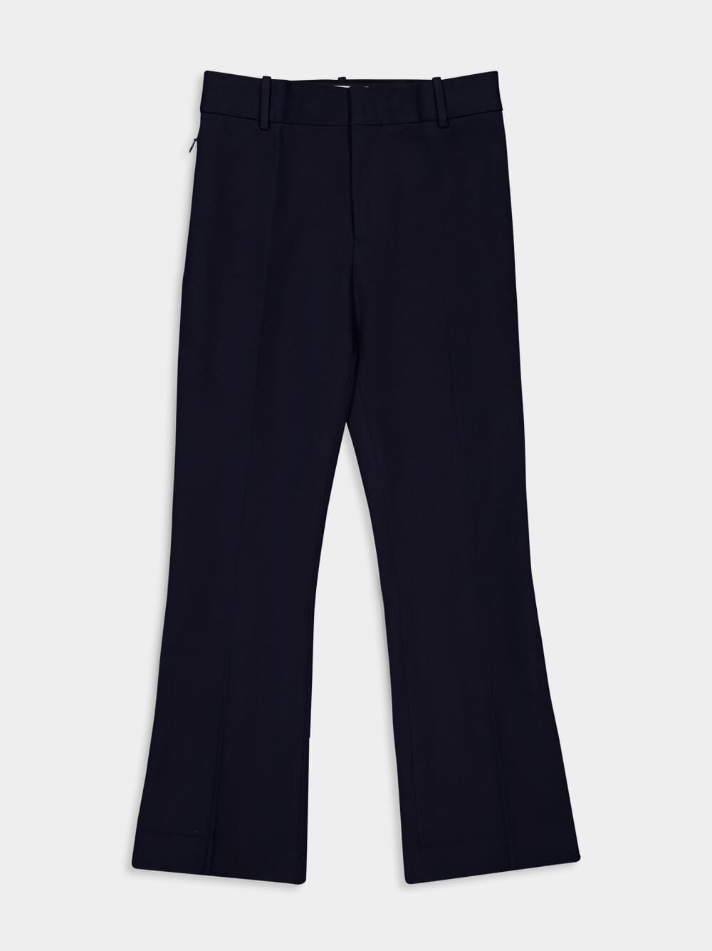 Dark Blue Cropped Boot-Cut Trousers