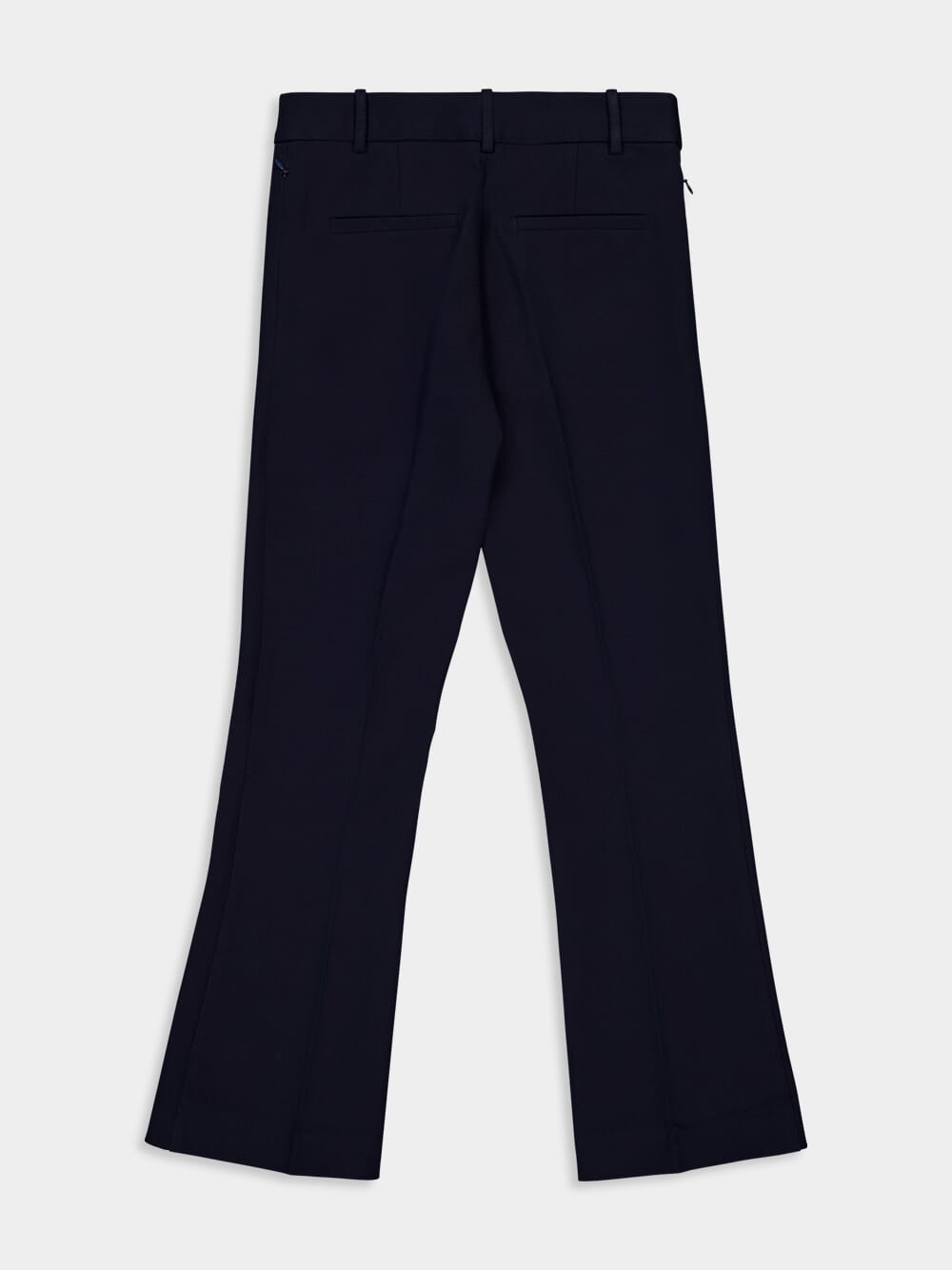 Dark Blue Cropped Boot-Cut Trousers