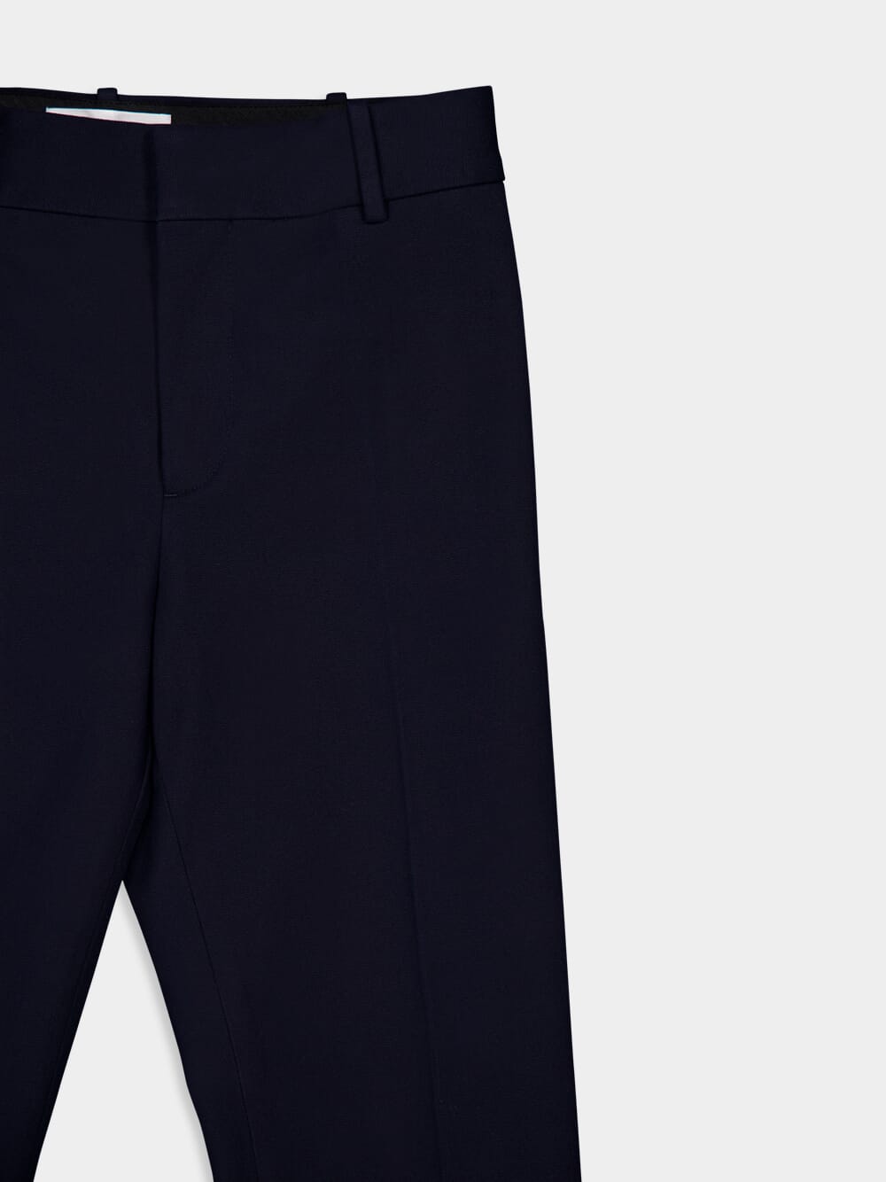 Dark Blue Cropped Boot-Cut Trousers