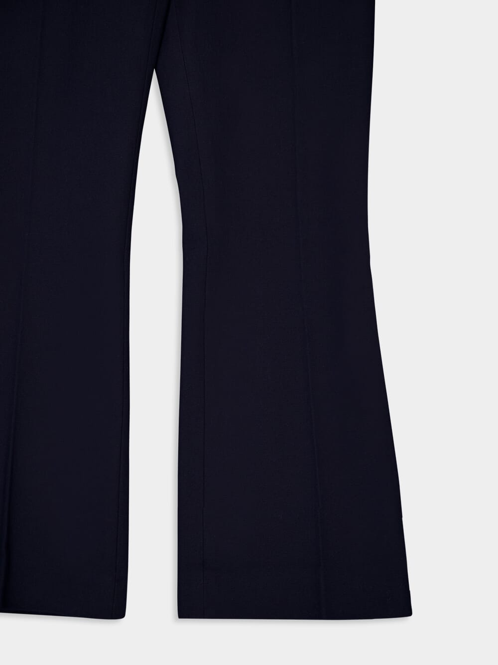 Dark Blue Cropped Boot-Cut Trousers