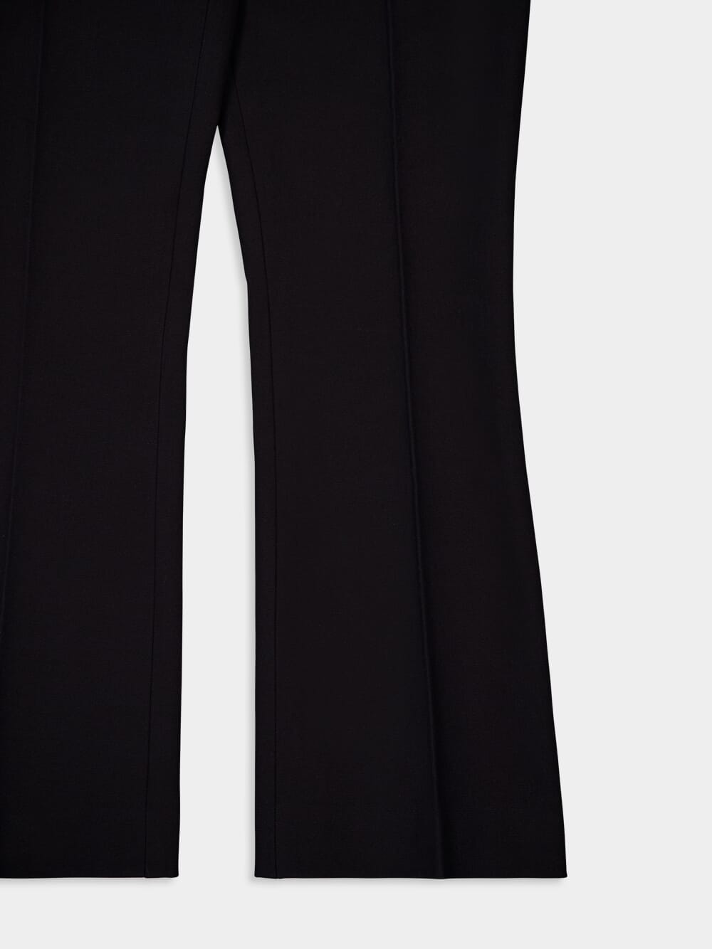 Black Cropped Boot-Cut Trousers