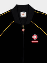 Casablanca Black Velour Track Jacket with Gradient Piping