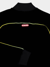 Casablanca Black Velour Track Jacket with Gradient Piping