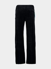 Casablanca Black Velour Track Pants with Gradient Piping