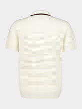 Casablanca White Waffle-Stitch Wool Polo Shirt