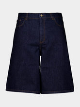 Casablanca Indigo Blue Raw Denim Shorts