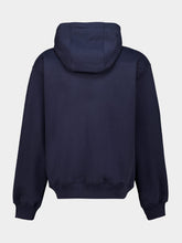 Casablanca Navy Blue and Green Panelled Hooded Sweatshirt