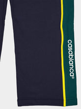 Casablanca Navy Blue and Green Panelled Cotton Joggers