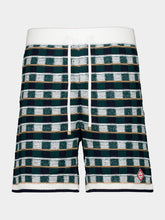 Casablanca Green Crochet Mosaic Shorts