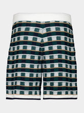 Casablanca Green Crochet Mosaic Shorts