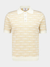 Casablanca Beige Knit Logo Short Sleeve Polo Shirt