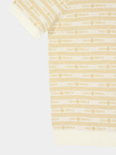 Casablanca Beige Knit Logo Short Sleeve Polo Shirt