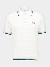 Casablanca White Bouclé Short Sleeve Polo Shirt