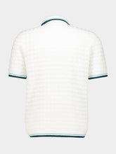 Casablanca White Bouclé Short Sleeve Polo Shirt