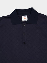 Casablanca Dark Navy Viscose Knit Polo Shirt