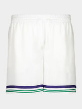 Casablanca White Hotel Emblem Silk Shorts