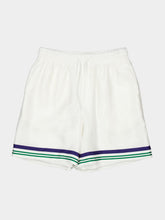 Casablanca White Hotel Emblem Silk Shorts