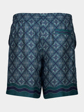 Casablanca Dark Green Radiating Monogram Silk Shorts