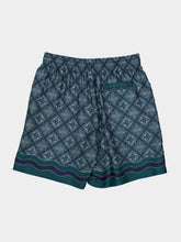 Casablanca Dark Green Radiating Monogram Silk Shorts