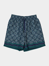 Casablanca Dark Green Radiating Monogram Silk Shorts