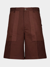 Casablanca Dark Brown Monogram Cotton Cargo Shorts