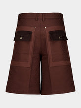 Casablanca Dark Brown Monogram Cotton Cargo Shorts