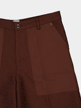 Casablanca Dark Brown Monogram Cotton Cargo Shorts