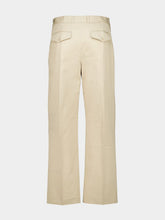 Casablanca Light Beige Pleated Cotton Trousers