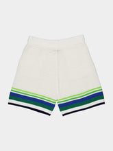 Casablanca White and Blue Stripe Knit Shorts