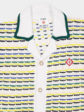 Casablanca Yellow and Green Tuck Stitch Cotton Button-Up Shirt