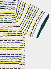 Casablanca Yellow and Green Tuck Stitch Cotton Button-Up Shirt