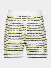 Casablanca Yellow and Green Tuck Stitch Shorts