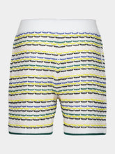 Casablanca Yellow and Green Tuck Stitch Shorts
