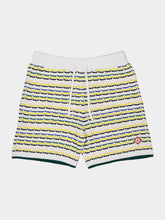 Casablanca Yellow and Green Tuck Stitch Shorts
