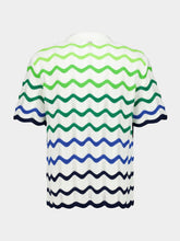 Casablanca Green Wave Short Sleeve Knitted Shirt