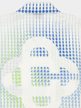 Casablanca Blue and Green Dots Cuban Collar Linen Shirt